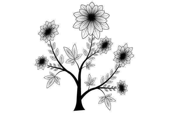 Download Black and White Flower - Lower Collection