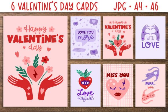 Download Valentine's Day Cards Print Template - Card Collection